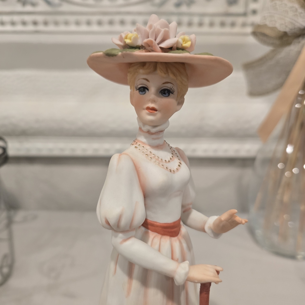 Vintage Enesco Imports Corp Victorian Porcelain Ladies Figurines - Picture 4 of 16